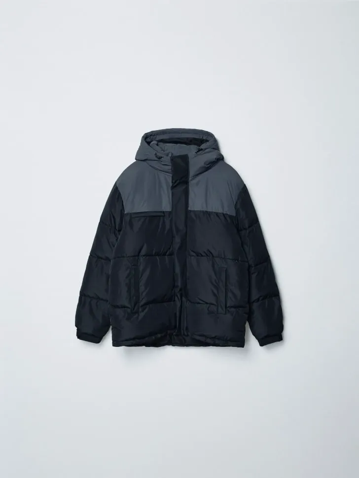 Стеганая куртка оверсайз, черный, арт. 15714