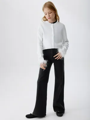 Джинсы Bootcut с люрексом, черный, арт. 15722