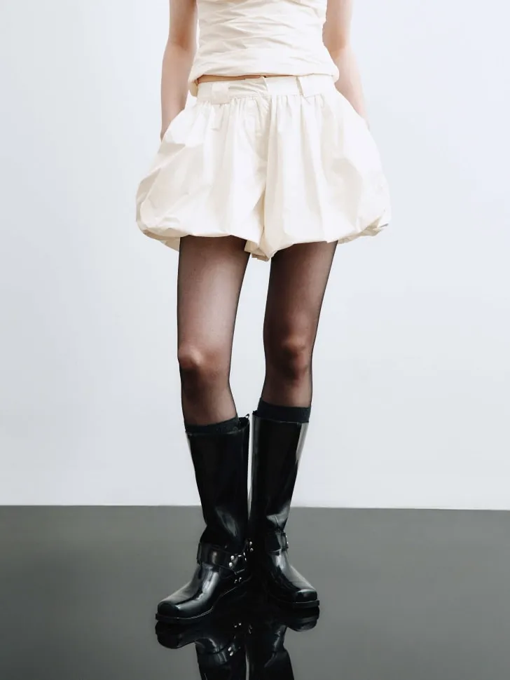 Мини шорты-баллон SELA Young, белый, арт. 15726