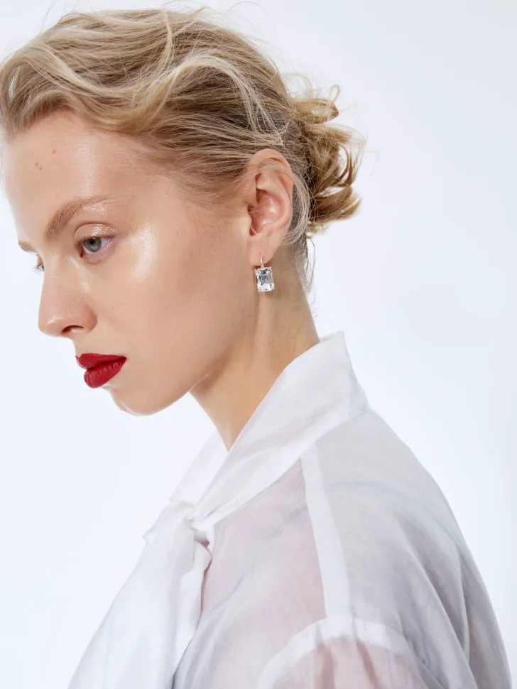 Серьги с прямоугольным кристаллом, арт. 15732