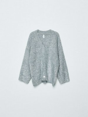 Вязаный кардиган с люрексом, серебристый, арт. б/н