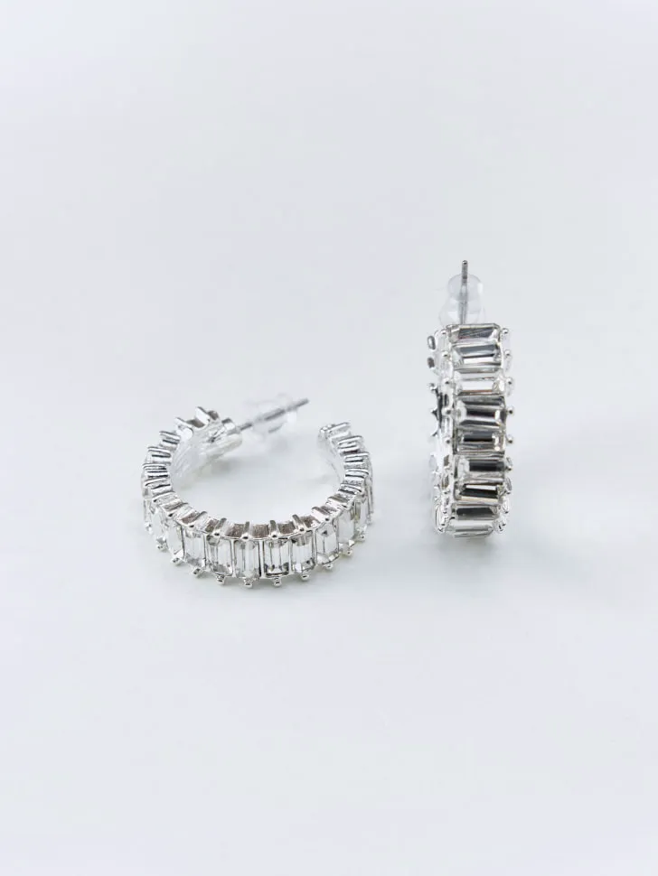 Серьги-кольца с кристаллами, арт. 15747