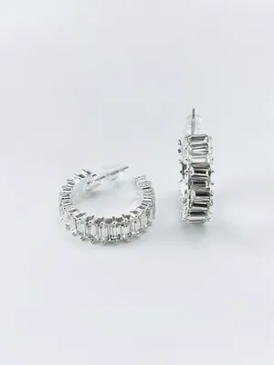 Серьги-кольца с кристаллами, арт. 15747