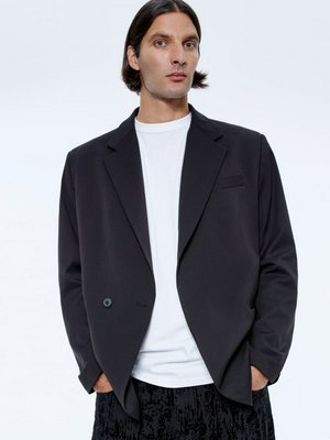 Пиджак со смещенной потайной застежкой, черный, арт. pz001