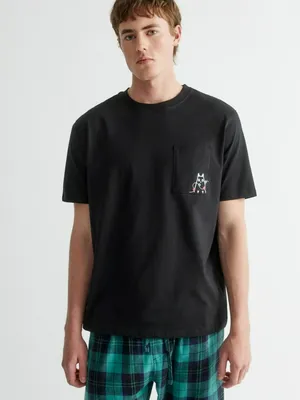 Пижамная футболка с новогодним принтом, арт. 15755