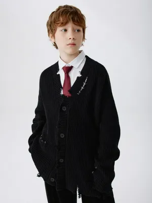 Вязаный кардиган в стиле гранж детский, арт. 15758