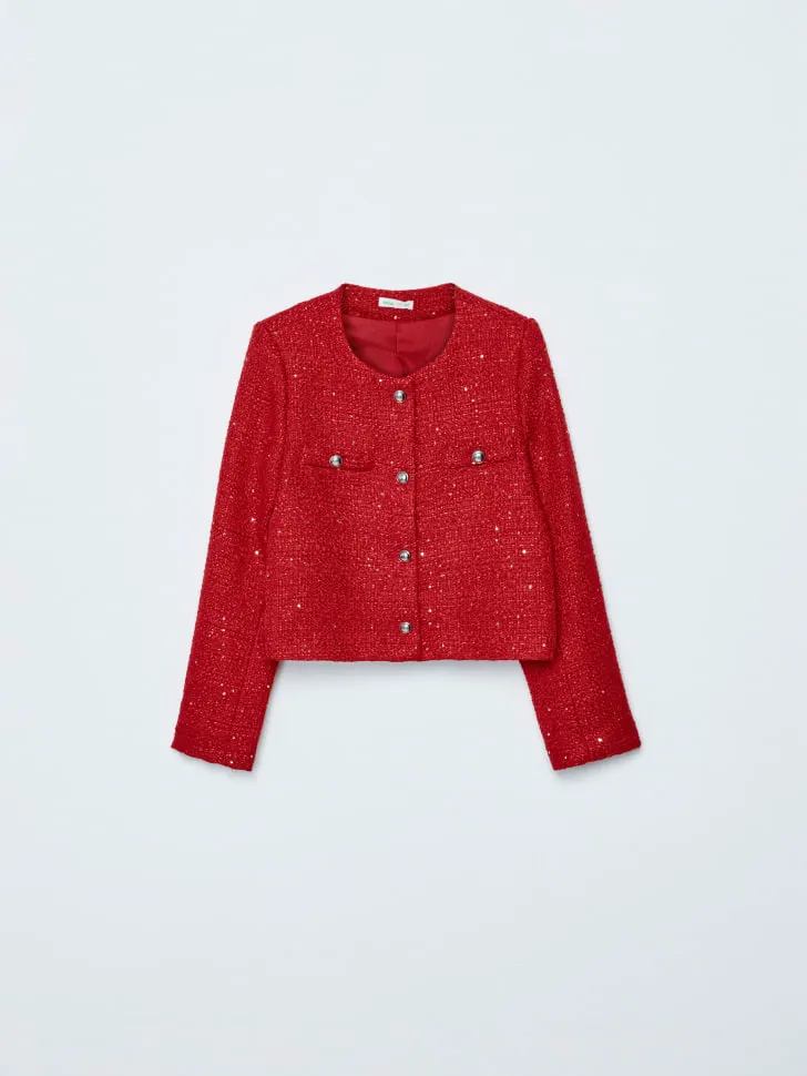 Укороченный твидовый жакет, арт. 15759