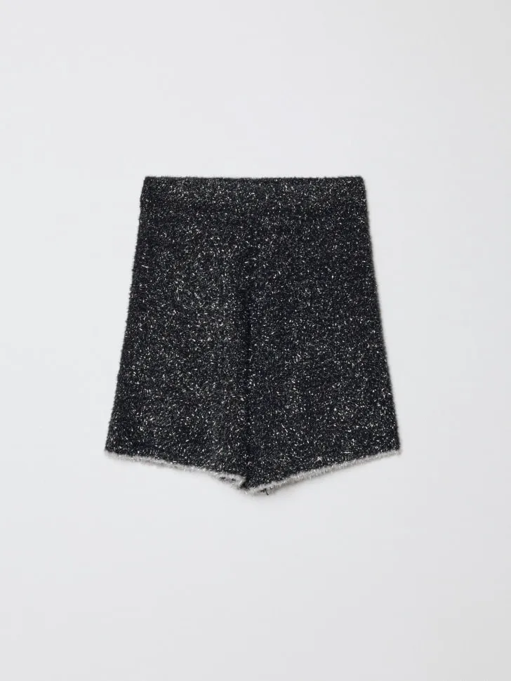 Вязаные шорты с люрексом, серый, арт. 15764