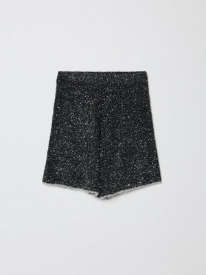 Вязаные шорты с люрексом, черный, серебристый, арт. art2023sh