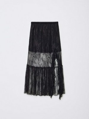 Кружевная юбка макси для девочек, черный, арт. skrt-007