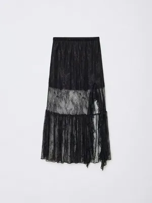 Кружевная юбка макси для девочек, черный, арт. 15781