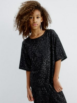 Топ с пайетками, черный, арт. art001