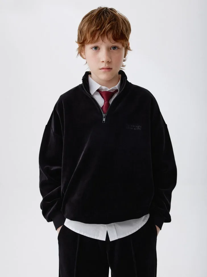 Велюровый свитшот с вышивкой, арт. 15785