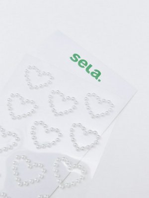 Детский набор жемчужных наклеек-сердечек для лица и тела, белый, арт. 15798