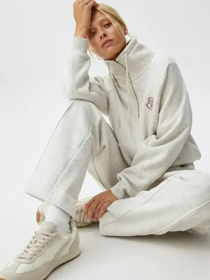 Свитшот оверсайз с воротником на молнии, арт. 1580