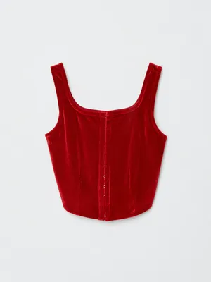 Бархатный укороченный топ для девочек, арт. 15802