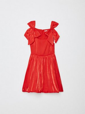 Бархатное платье с юбкой-баллон, красный, арт. art123