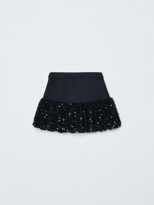 Юбка-баллон с декором из пайеток, черный, арт. art001
