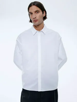 Хлопковая рубашка свободного кроя, арт. 15819