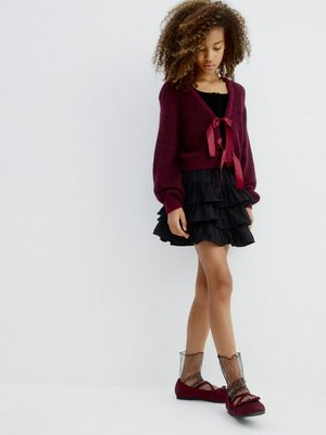 Атласные балетки, бордовый, арт. 15821