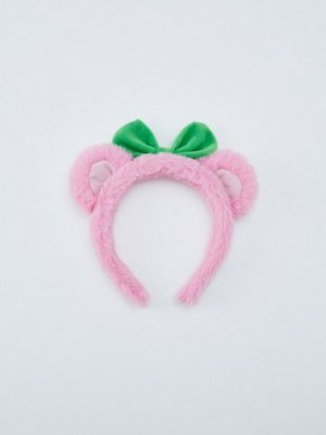 Пушистый ободок с ушками Виви, розовый, зеленый, арт. n/a