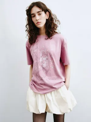 Футболка с принтом и стразами, арт. 15858