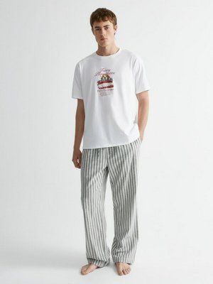 Пижама новогодняя, белый, серый, арт. 15859