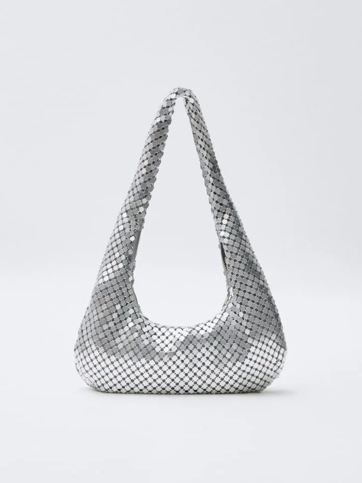 Сумка хобо SELA Young, серебристый, арт. 15862