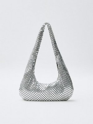 Сумка хобо SELA Young, серебристый, арт. art001