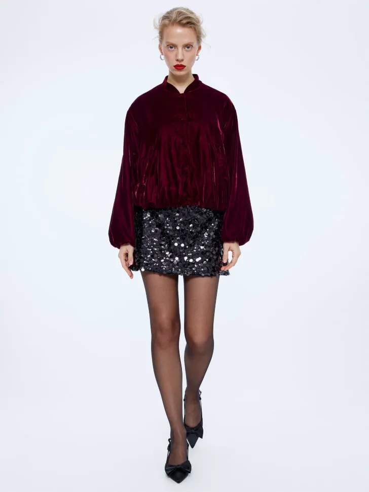 Мини юбка-шорты с пайетками, арт. 15878