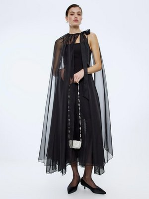 Кейп макси из шифона, черный, арт. 15879