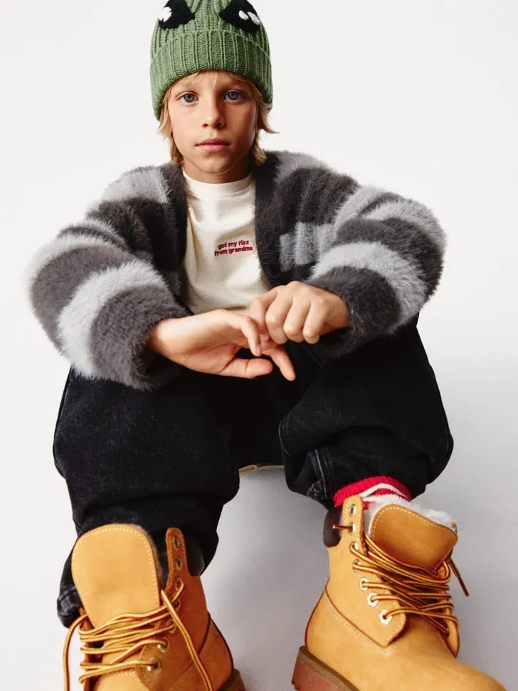 Пушистый кардиган оверсайз, серый, арт. 15883