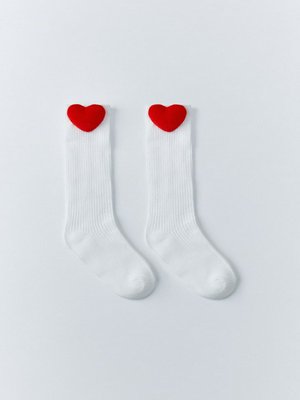 Гольфы с аппликацией, белый, красный, арт. n/a