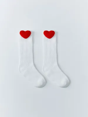 Гольфы с аппликацией, белый, арт. 15887