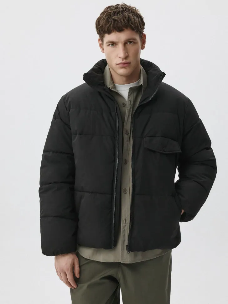 Стеганая утепленная куртка оверсайз, черный, арт. 15916