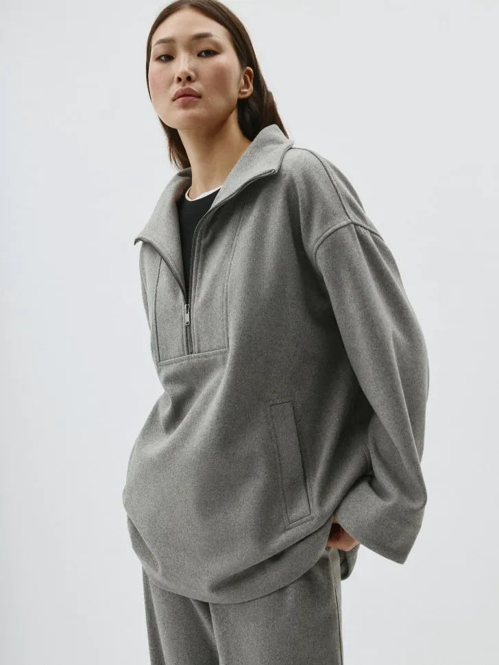 Джемпер оверсайз, серый, арт. 15917