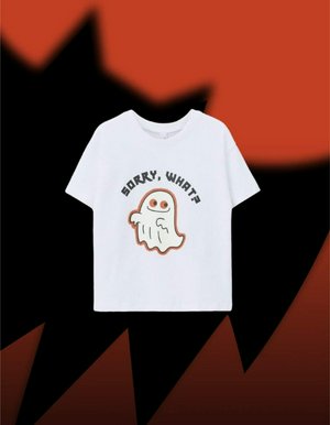 Футболка со светящимся в темноте принтом Halloween, белый, арт. 15918