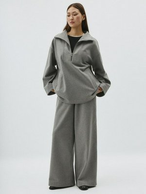 Широкие брюки с содержанием шерсти, серый, арт. n/a