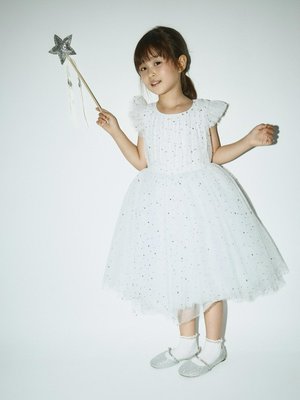 Пышное платье со стразами для девочек, белый, арт. dd2345