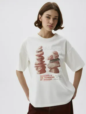 Футболка оверсайз с принтом, арт. 1594