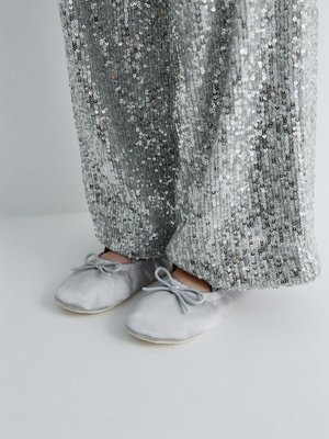 Домашние тапочки-балетки, серый, арт. art001g