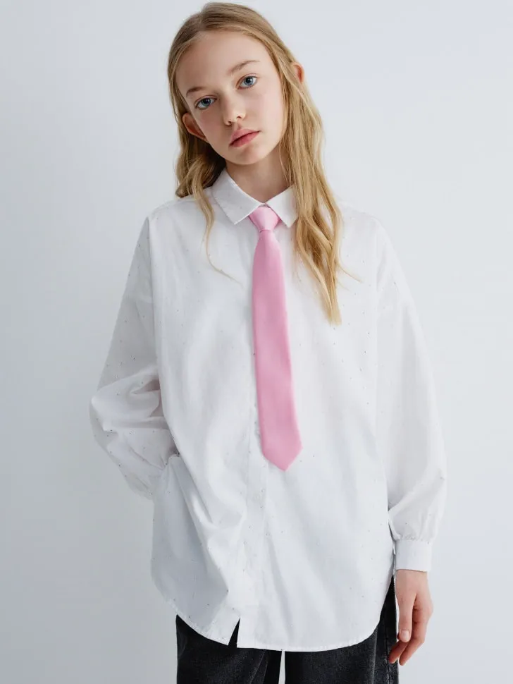 Рубашка оверсайз со стразами, арт. 15946