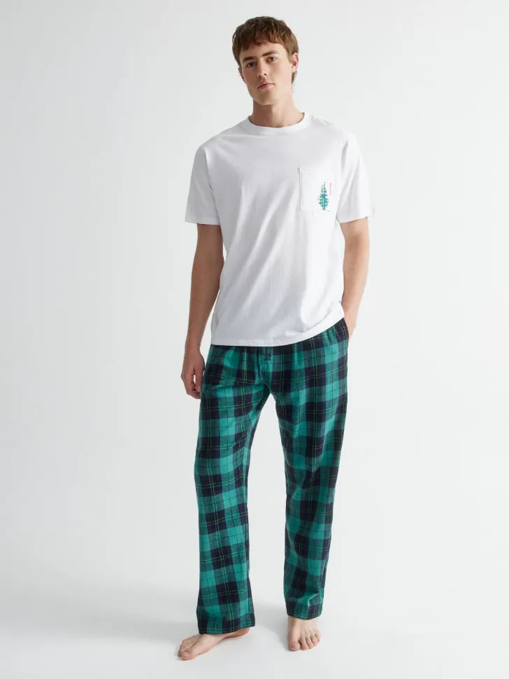 Пижамные брюки из фланели в клетку, разноцветный, арт. 15958