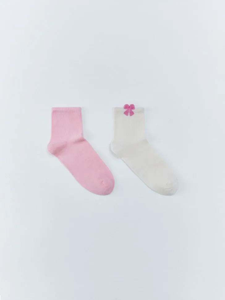 Набор из 2 пар носков для девочек, разноцветный, арт. 15961