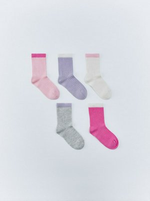 Набор из 5 пар носков для девочек, цветной, арт. n/a