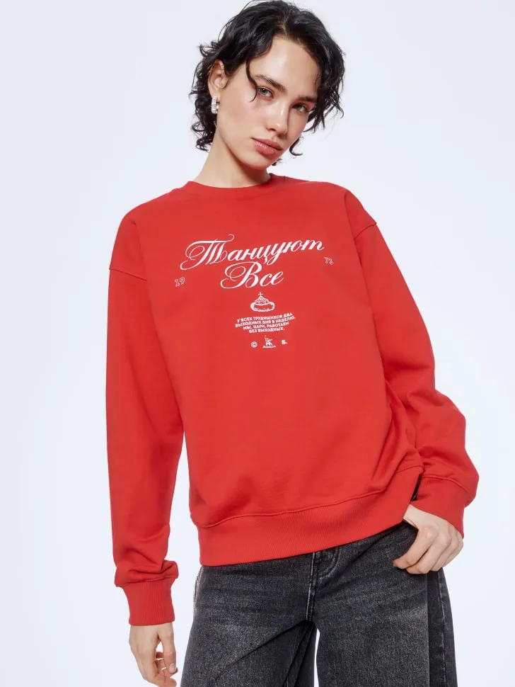 Свитшот оверсайз SELA x Мосфильм, красный, арт. 16032