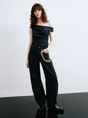 Джинсы Balloon fit, черный, арт. 16034