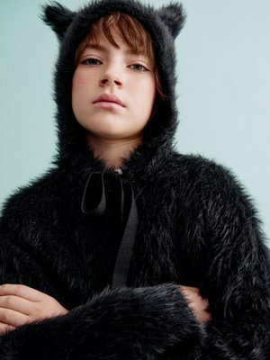 Пушистое худи детское SELA x Мосфильм, черный, арт. 16042