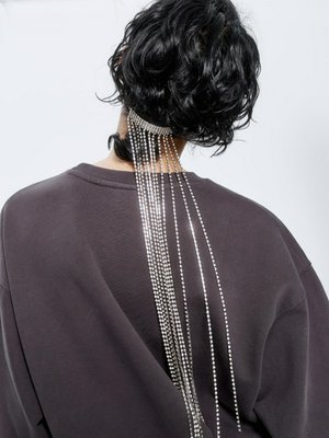 Заколка с длинными стразовыми лентами, серебристый, арт. 16046