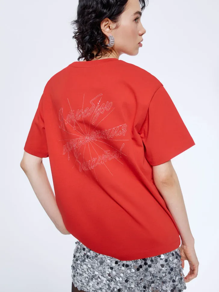 Футболка оверсайз SELA x Мосфильм, красный, арт. 16057